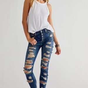 We The Free High Rise Distressed Denim Jeans